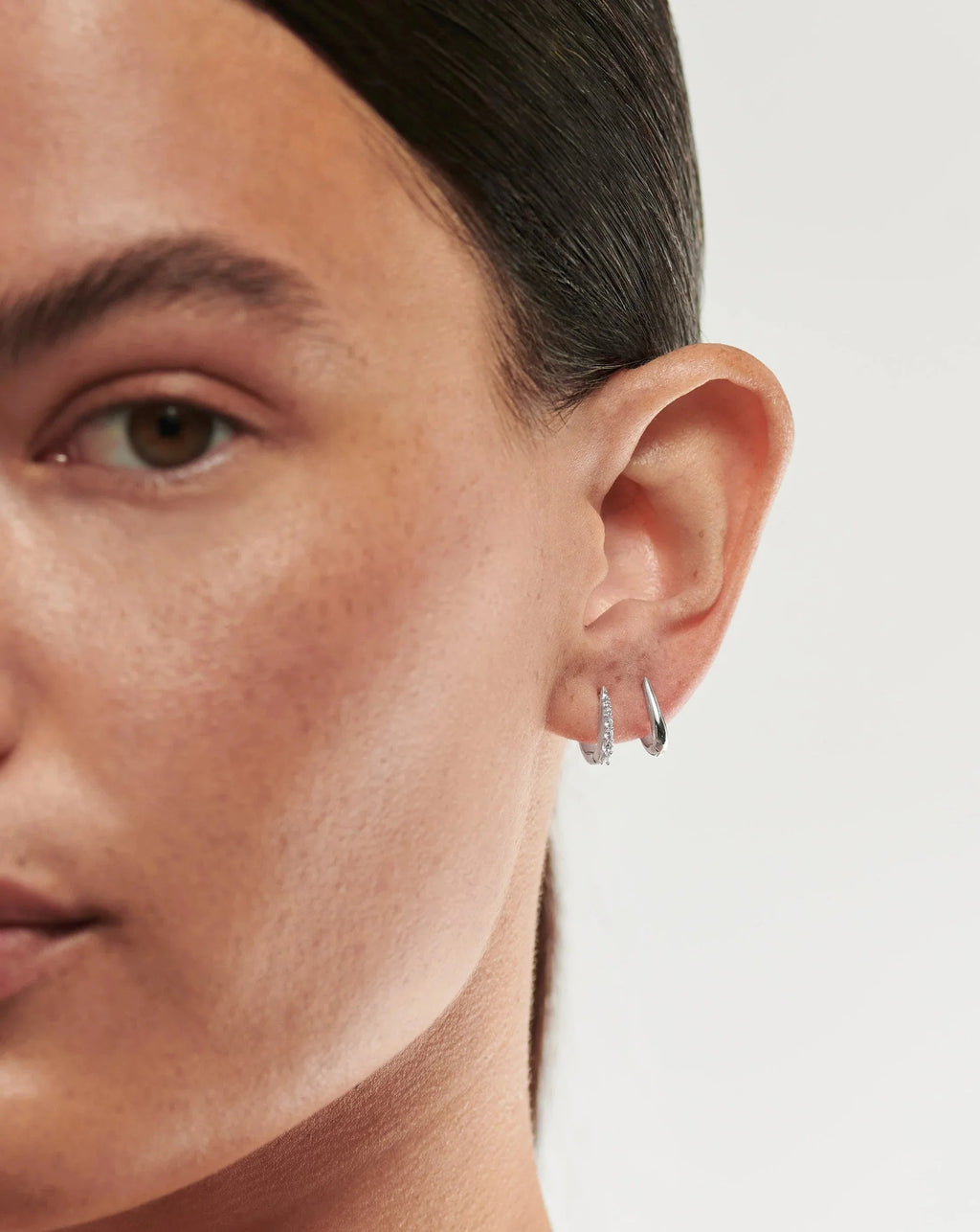 Claw Huggies | Sterling Silver/Pavé