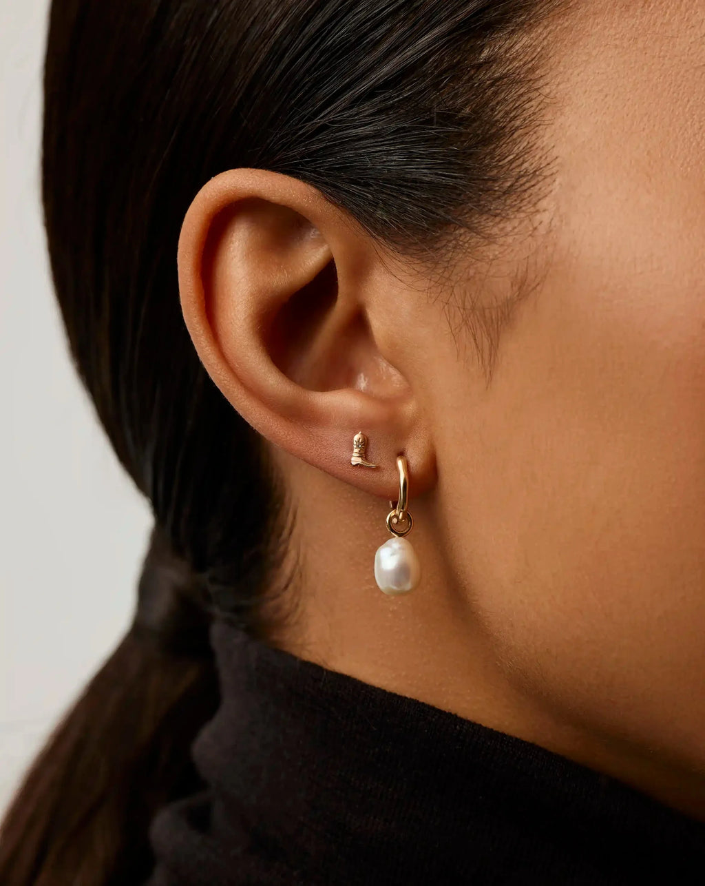 Solid Gold Cowboy Boot Single Stud Earring | 14ct Solid Gold/Diamond