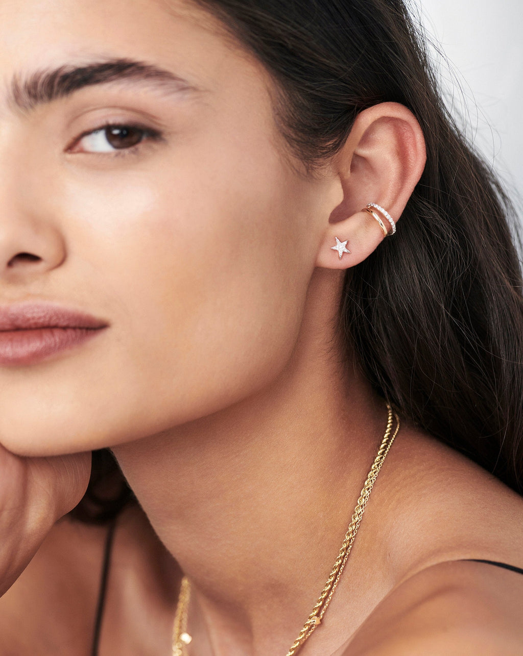 Solid Gold Diamond Small Star Stud Earrings | 14ct Solid Gold/Diamond