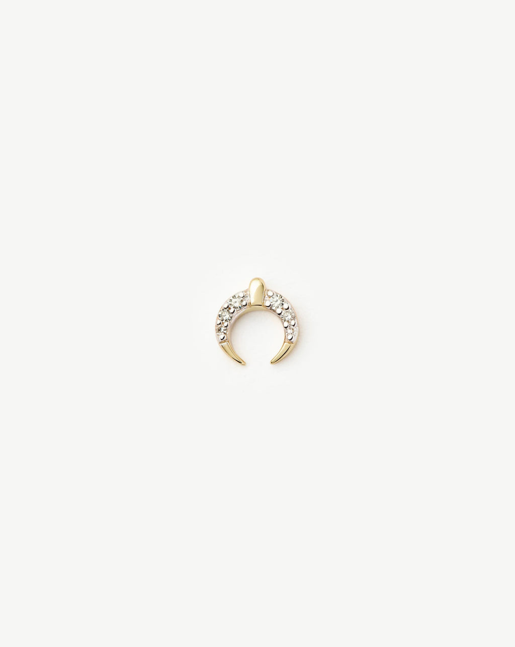 Solid Gold Lucy Williams Horn Single Stud Earring | 14ct Solid Gold/Diamond