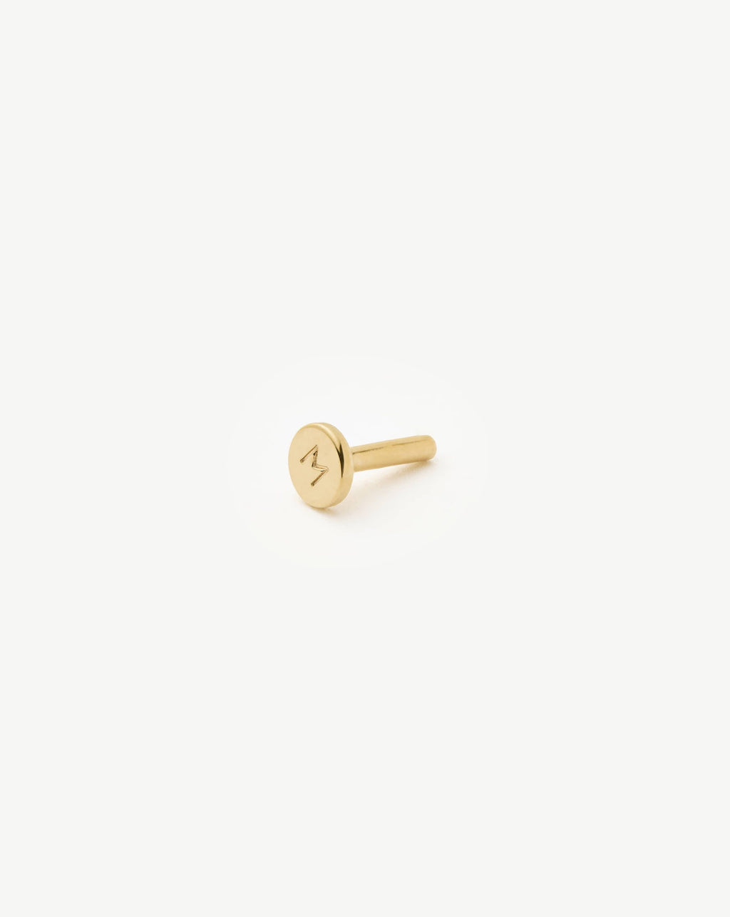 Solid Gold Moon Flat Back Stud Earring | 14ct Solid Yellow Gold