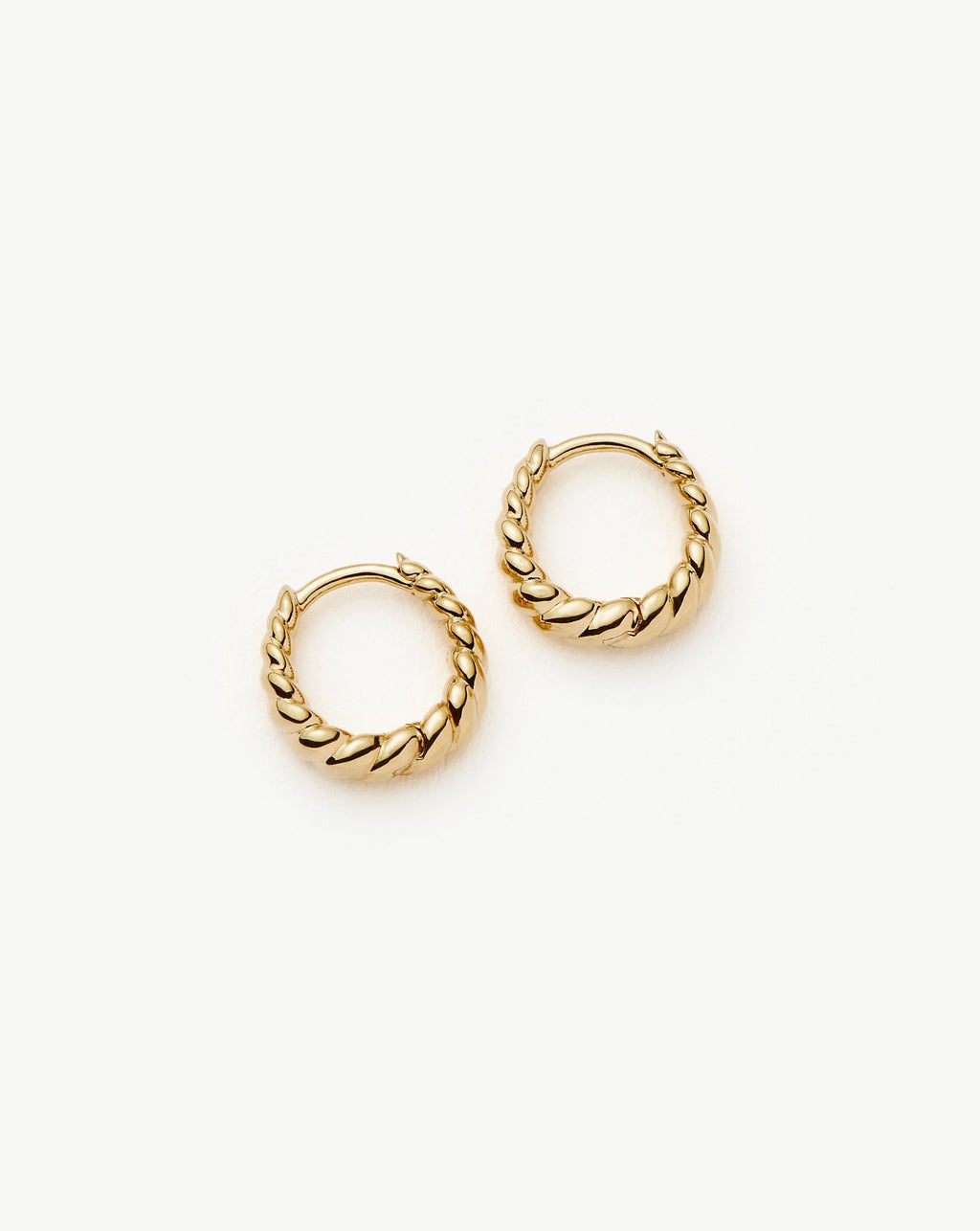Solid Gold Twisted Huggies | 14ct Solid Gold
