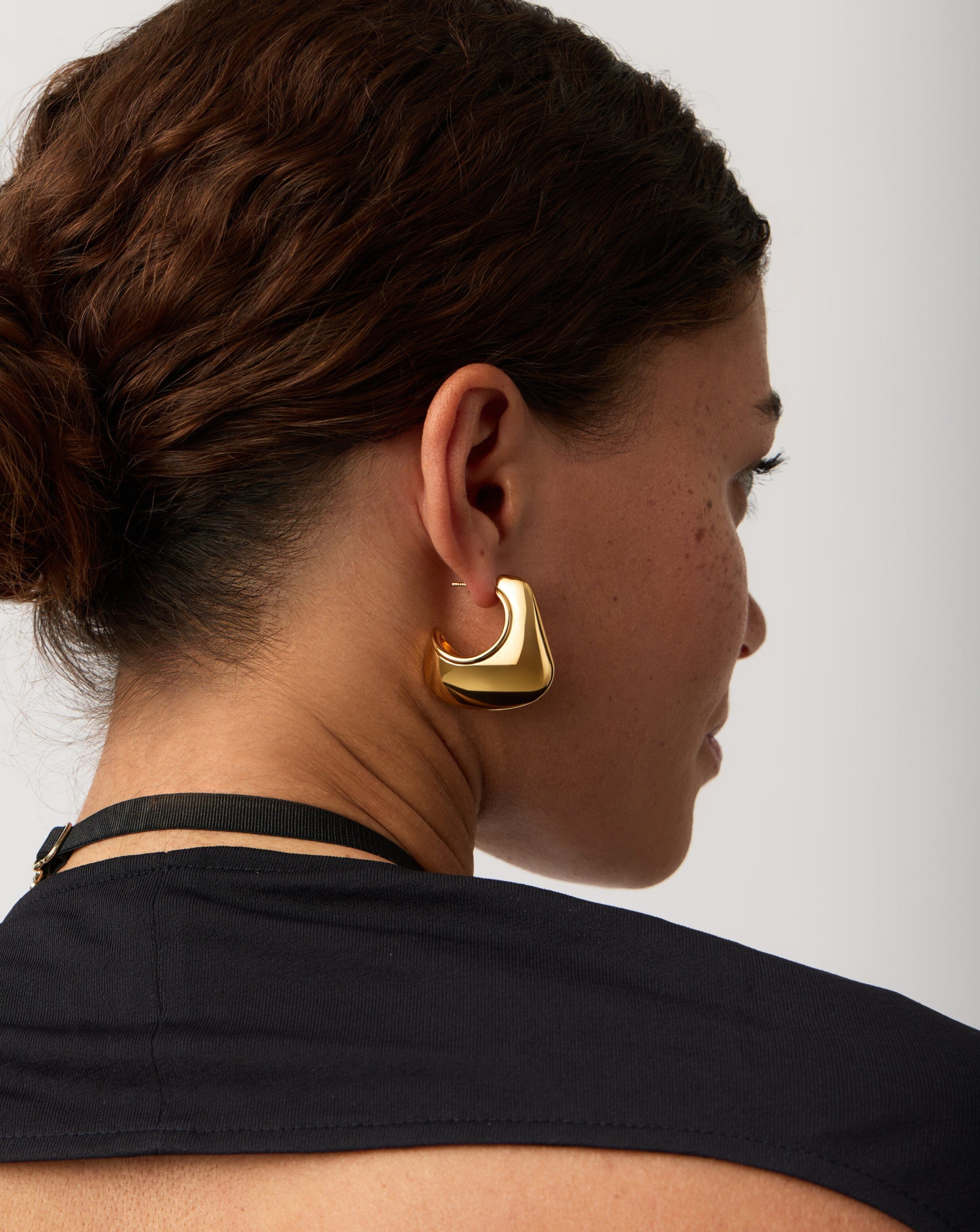 Hera Dome Large Hoop Earrings | 18ct Gold Plated