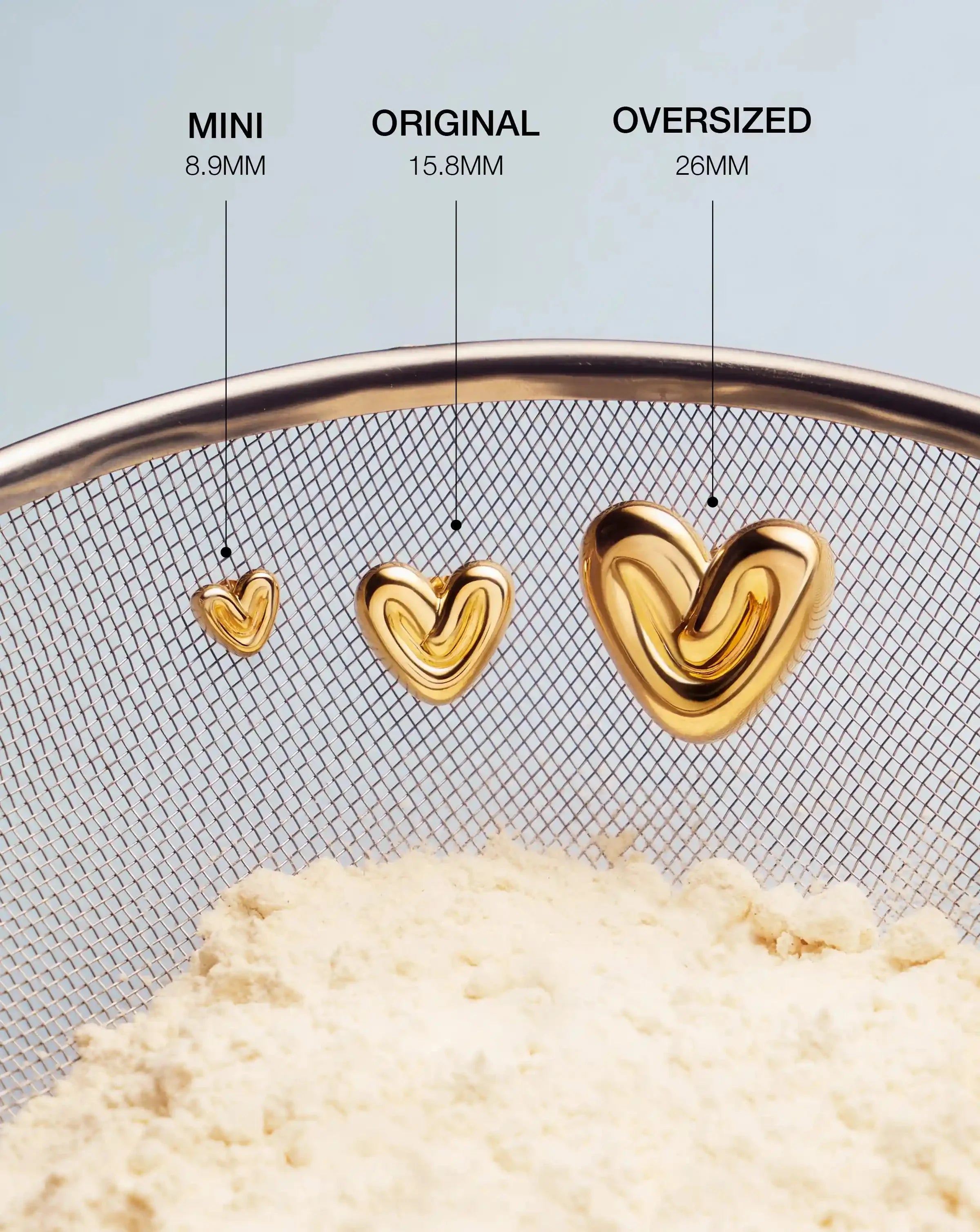 Puffy Heart Stud Earrings | 18ct Gold Plated