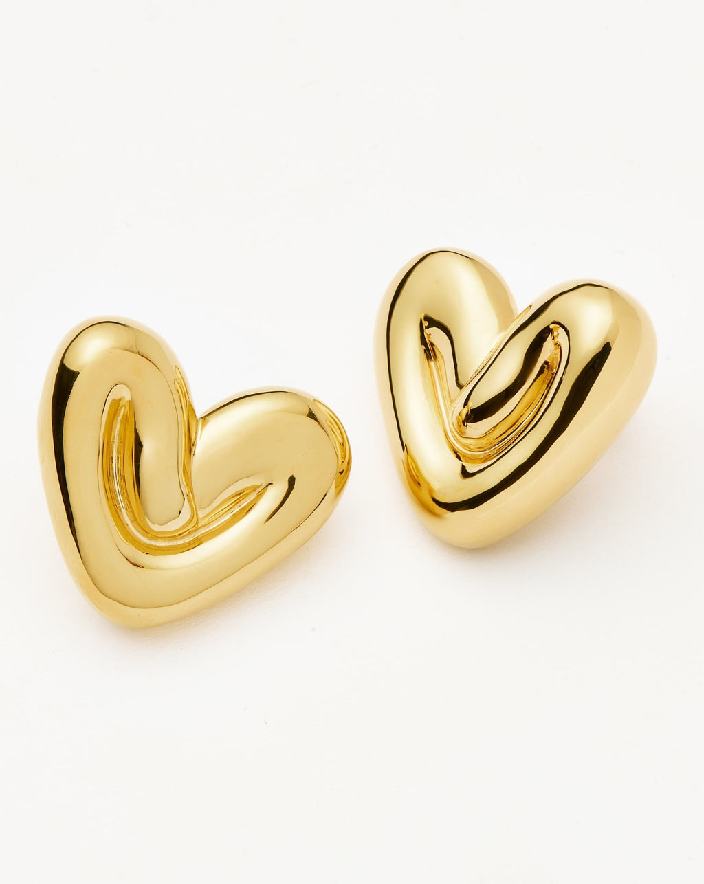 Puffy Heart Oversized Stud Earrings | 18ct Gold Plated