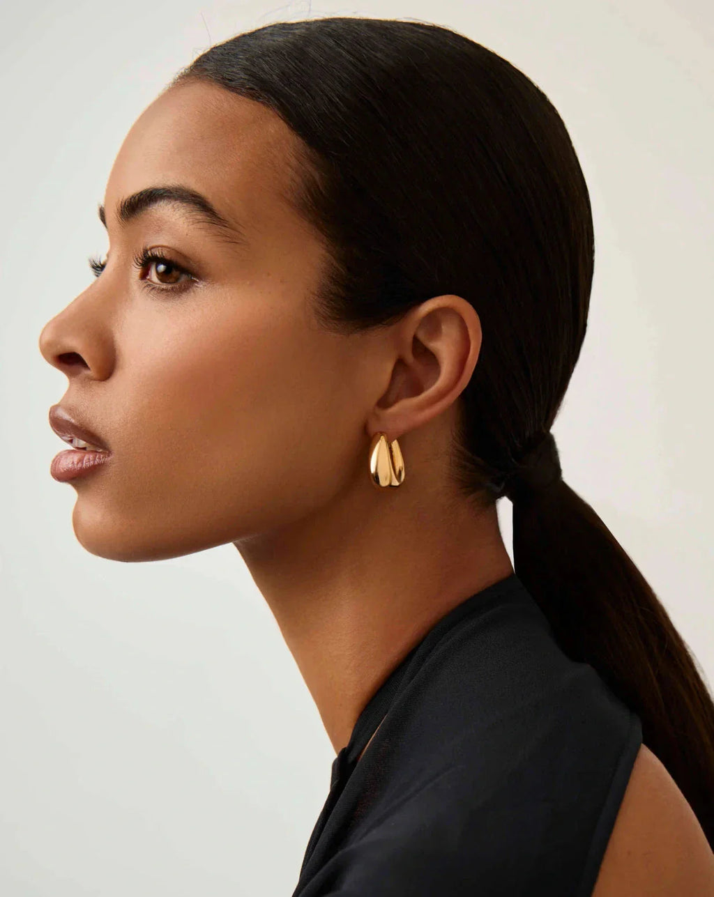Sculptural Chubby Small Hoop Earrings | 18ct Gold Plated