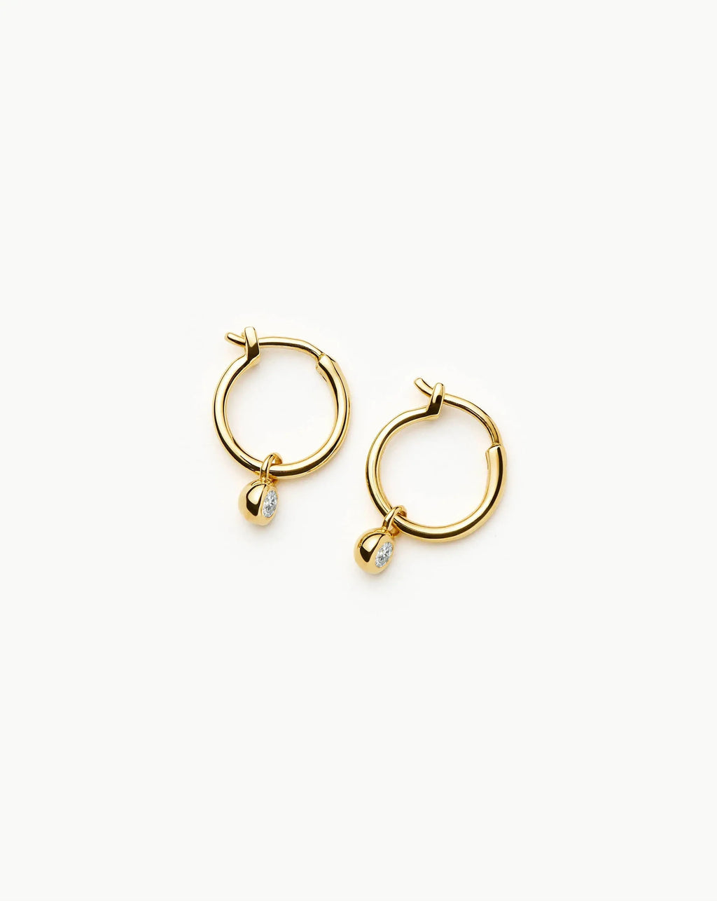 Tennis Charm Mini Hoop Earrings | 18ct Gold Vermeil/Cubic Zirconia